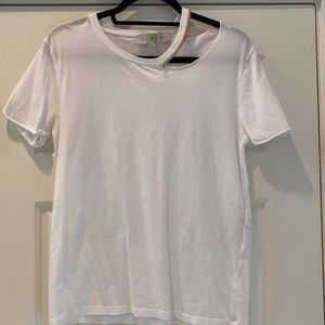 Stella McCartney Cut Out Tee w/ Gold Chain Trim